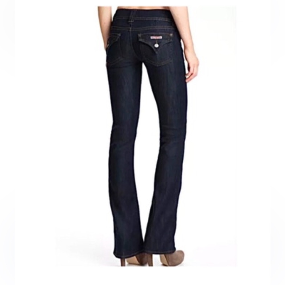 HUDSON Denim Stretch Cotton Flap Pocket Low Rise Flare Bootcut Blue Jeans Sz 24